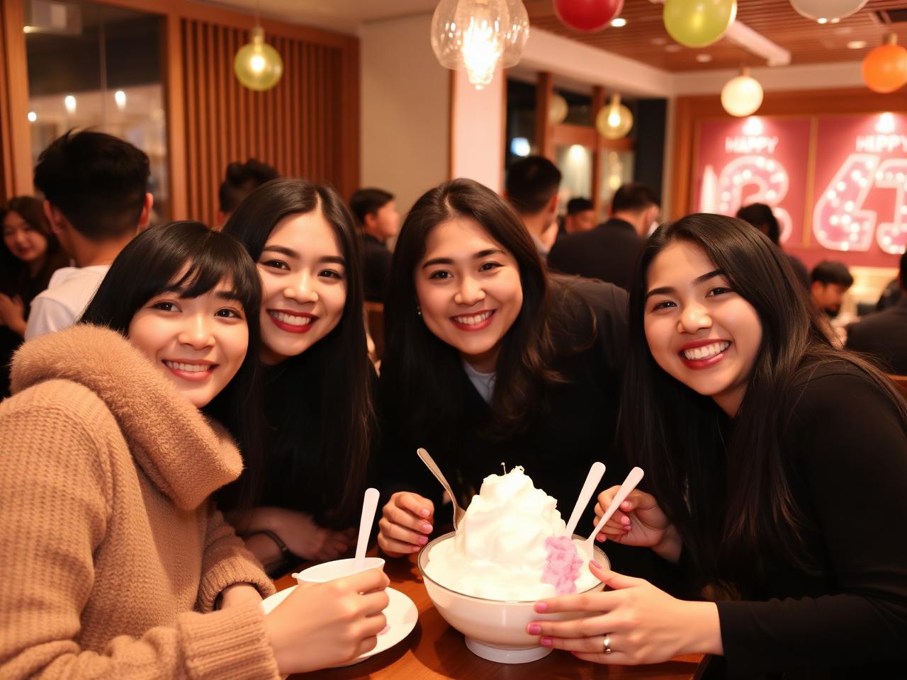 Guests enjoying bingsu